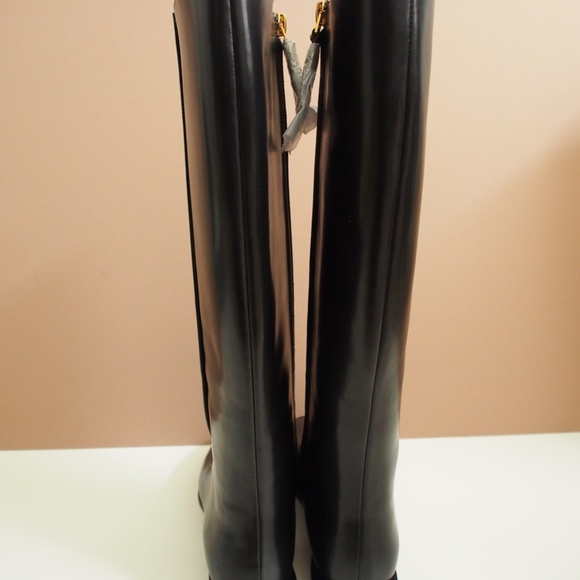 Tory Burch Square Toe Boots 20MM Knee Boots Size 9 Black - Picture 3 of 9